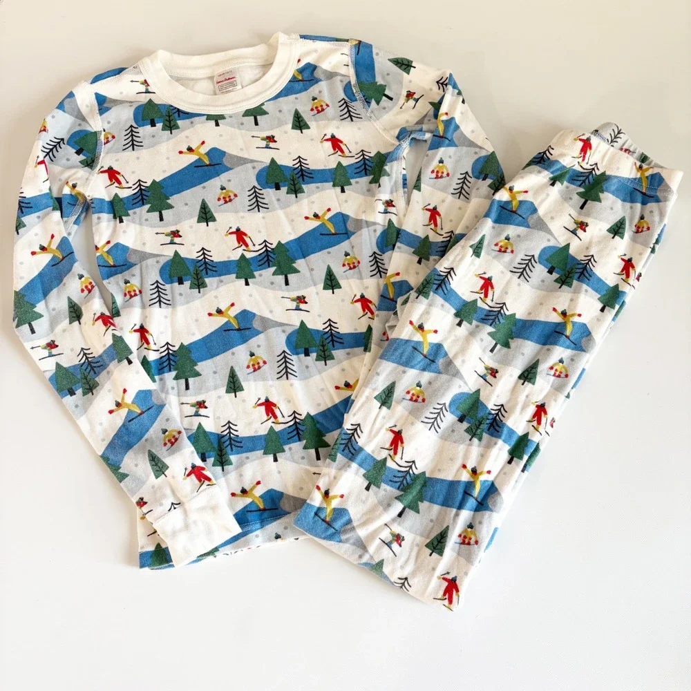 Hanna Andersson Kids Ski Mountain Winter Sports Organic Cotton Pajamas Set 12